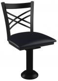 X Back Bold Down Swivel Metal Chair
