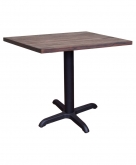 Industrial Series Restaurant Table with X Prong Base and Wood Top